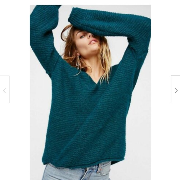 Free People Sweaters - Free People All Mine V-neck Slouchy Green Sweater